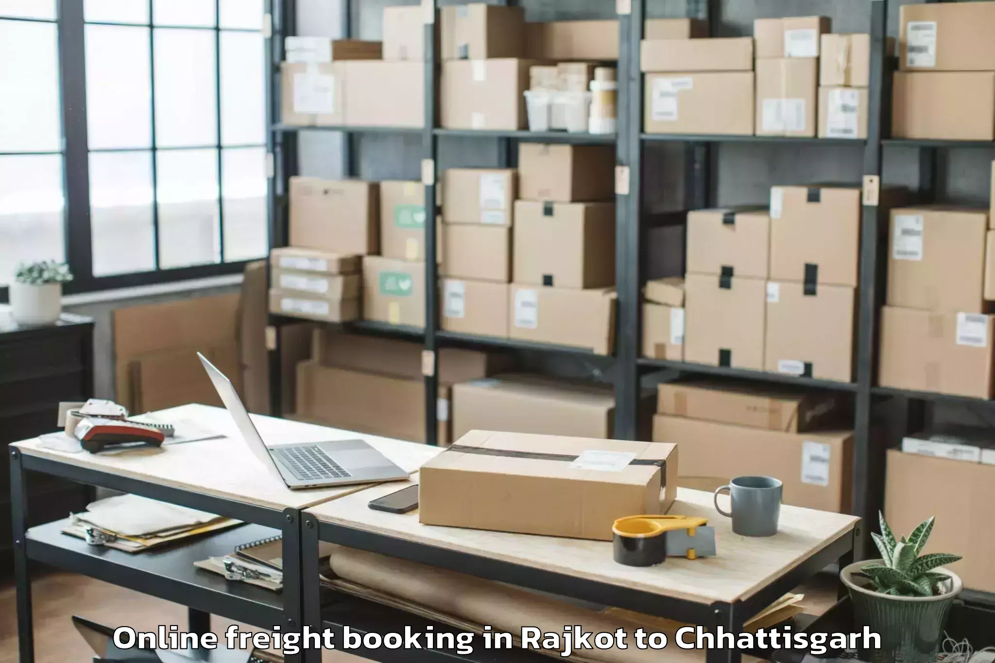 Quality Rajkot to Sarangarh Online Freight Booking